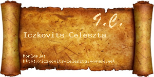 Iczkovits Celeszta névjegykártya